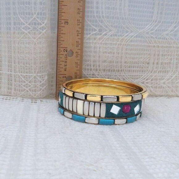 Set of 3 Boho Bangle Bracelets for Casual, Business, or Party Wear - Picture 4 of 6